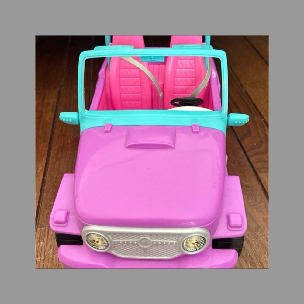 Barbie  Off Road Jeep Vehicle Car Rolling Wheels In Purple With Seat Belts